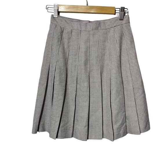 Vintage Petite Sophisticate Sz 6 Pleated School Girl Skirt Houndstooth Plaid - Picture 7 of 7